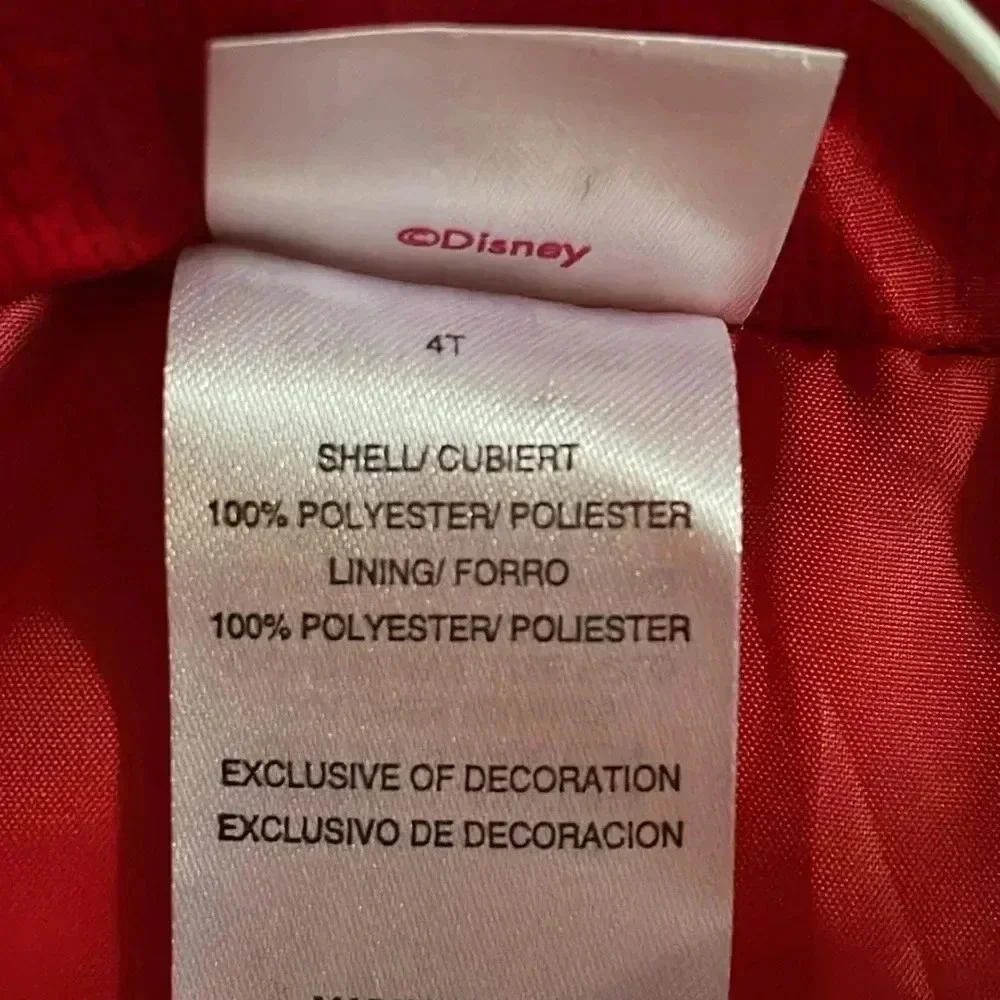 Disney Minnie Mouse hooded vest red 4T - Picture 7 of 7